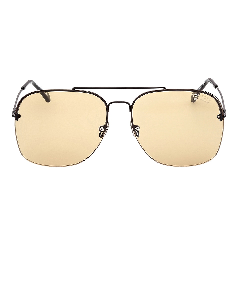 Image 1 of TOM FORD Mackenzie-02 Sunglasses in Shiny Black, Photochromic Amber, & Brown