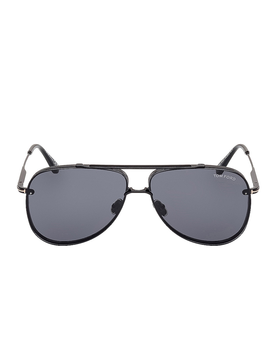 Image 1 of TOM FORD Leon Sunglasses in Shiny Black & Smoke