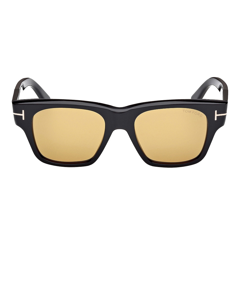 Image 1 of TOM FORD Caine Sunglasses in Shiny Black & Vicuna