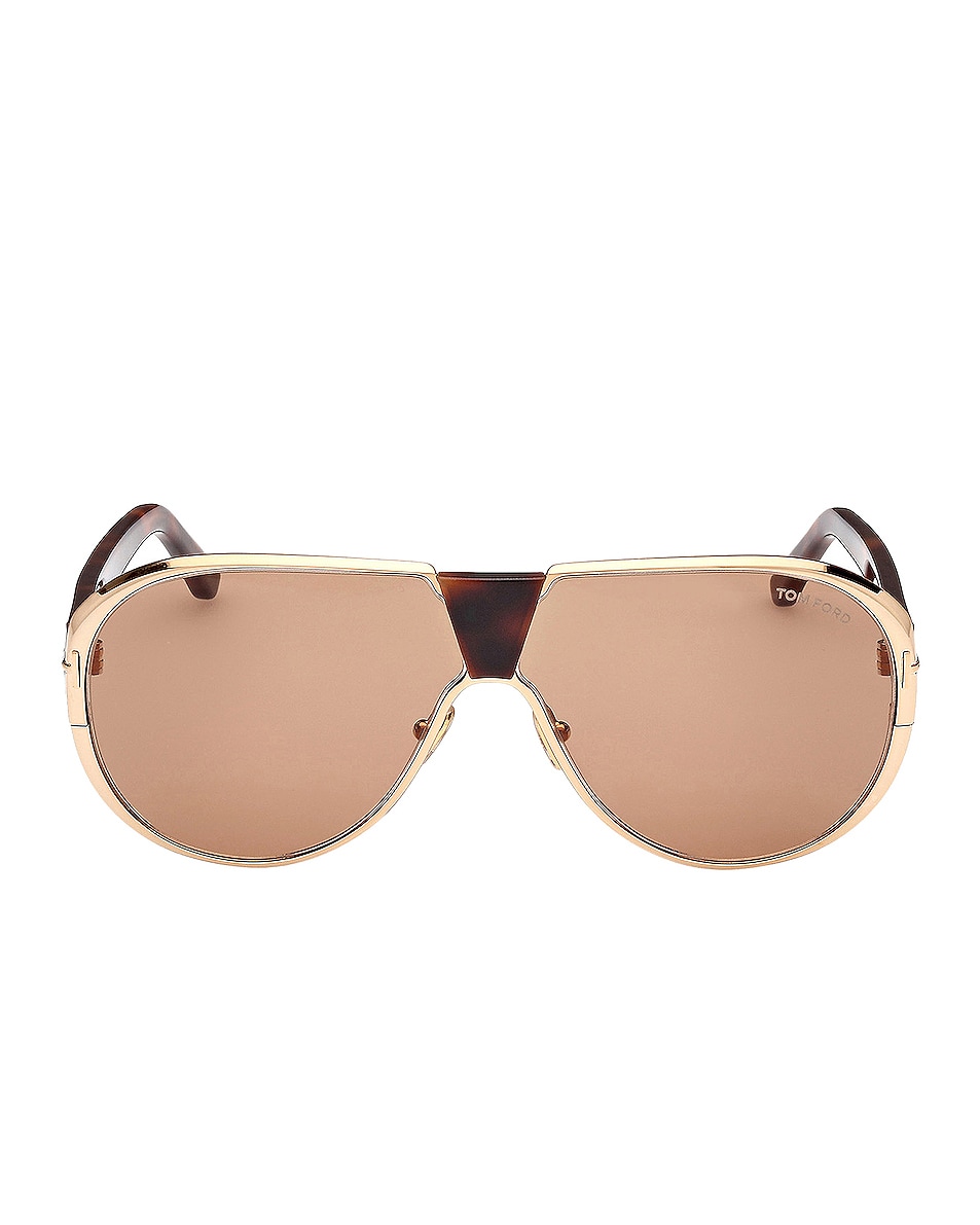 Image 1 of TOM FORD Vincenzo Sunglasses in Shiny Deep Gold & Brown