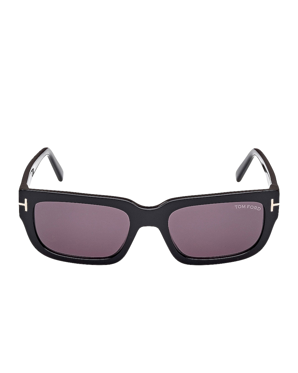Image 1 of TOM FORD Ezra Sunglasses in Shiny Black & Smoke