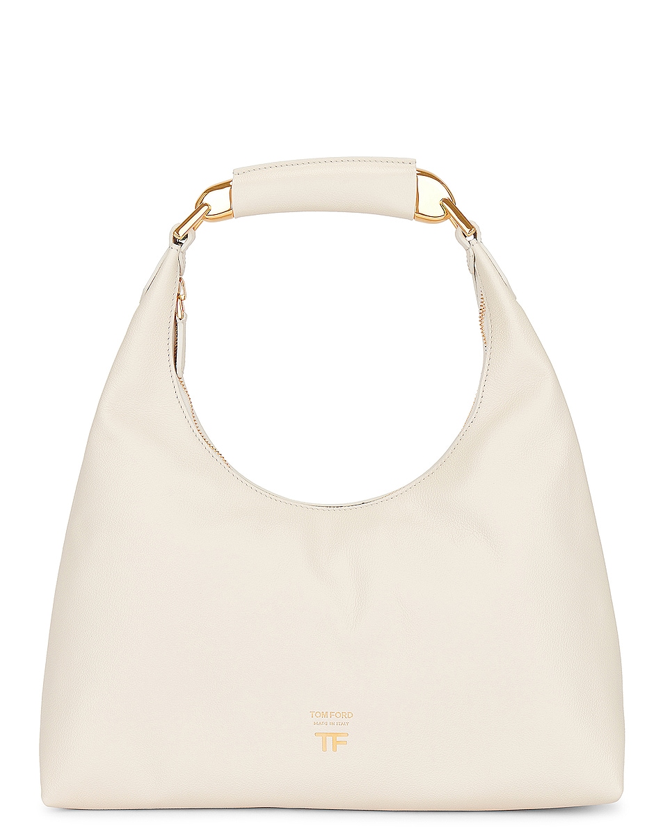 Image 1 of TOM FORD Bianca Small Hobo Bag in Chalk