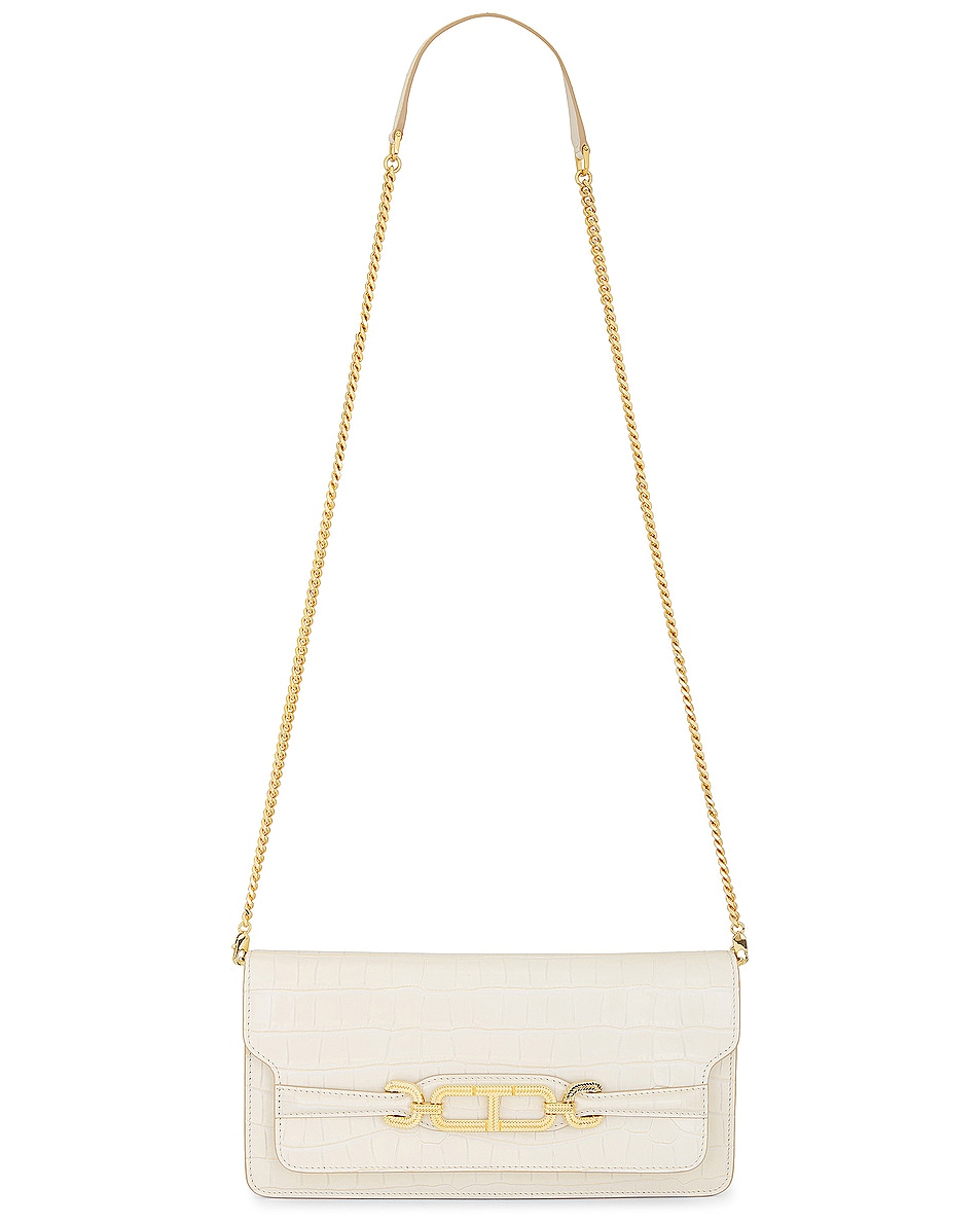 Image 6 of TOM FORD Croco Shoulder Bag in Ivory