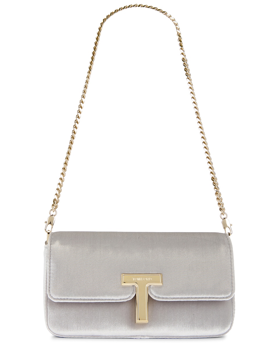 Image 1 of TOM FORD Wallis Velvet Mini Bag in Silver