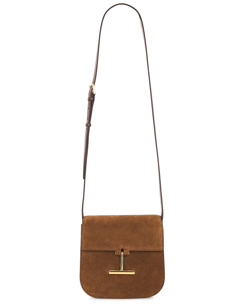 Image 1 of TOM FORD Tara Suede Mini Crossbody in Whisky