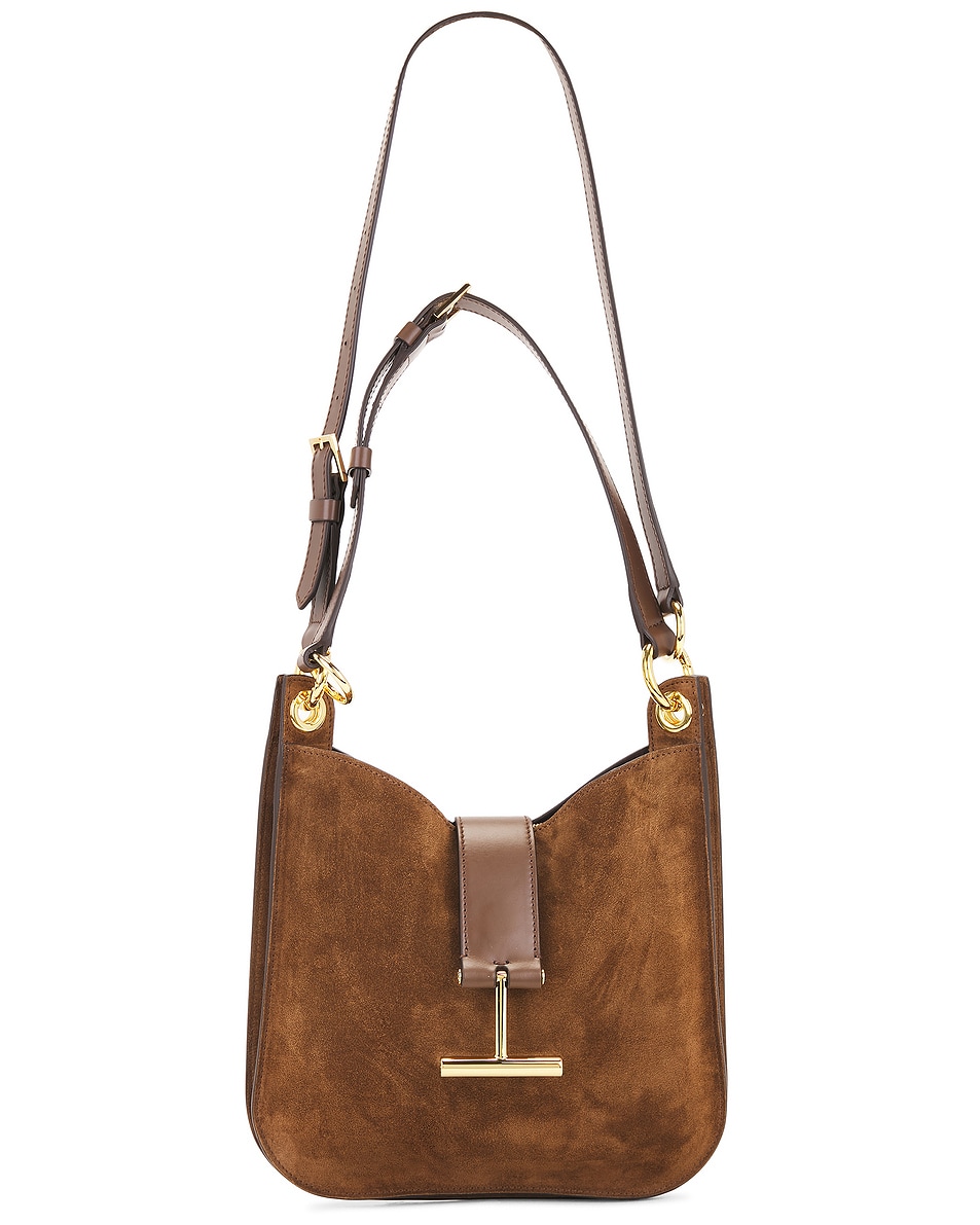 Image 1 of TOM FORD Tara Suede Small Crossbody in Whisky