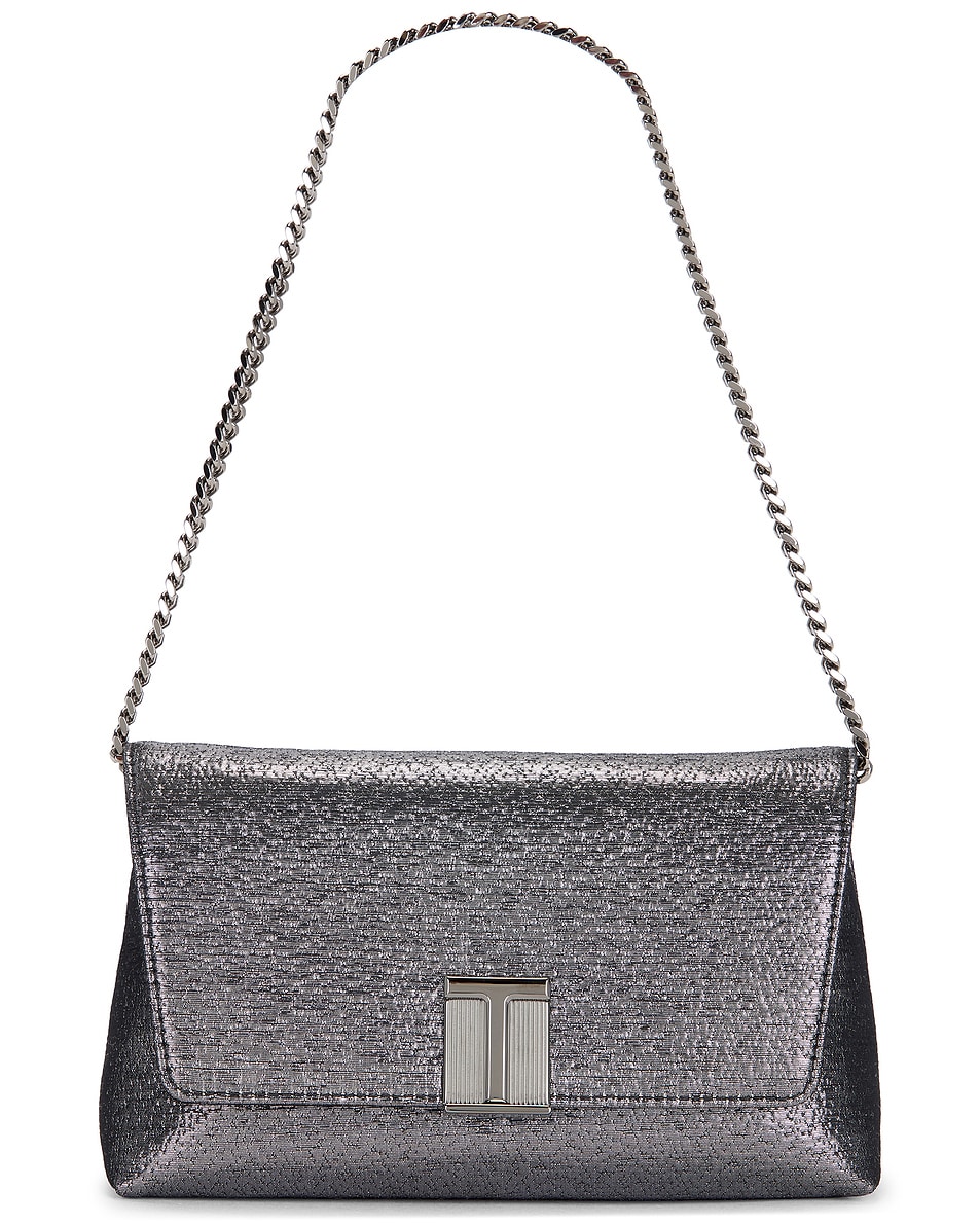 Image 1 of TOM FORD Nobile Laminated Mini Bag in Dark Silver