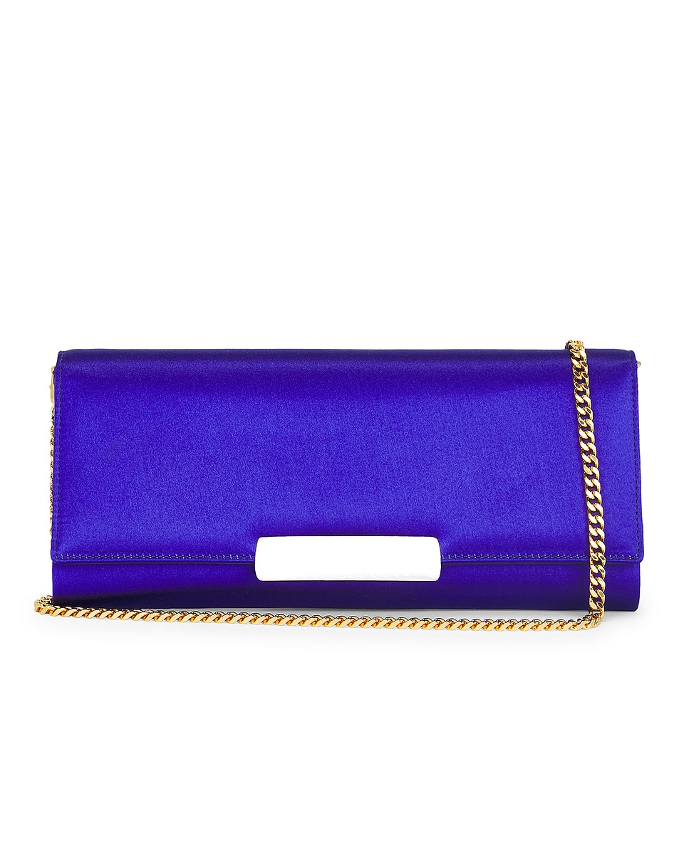 Image 1 of TOM FORD Bar Satin Clutch in Electric Purple