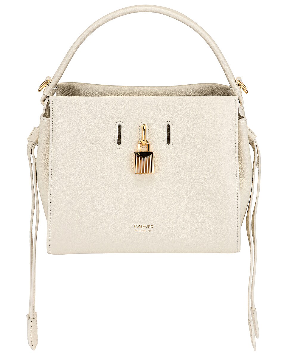 Image 1 of TOM FORD Padlock Small Top Handle Bag in Chalk