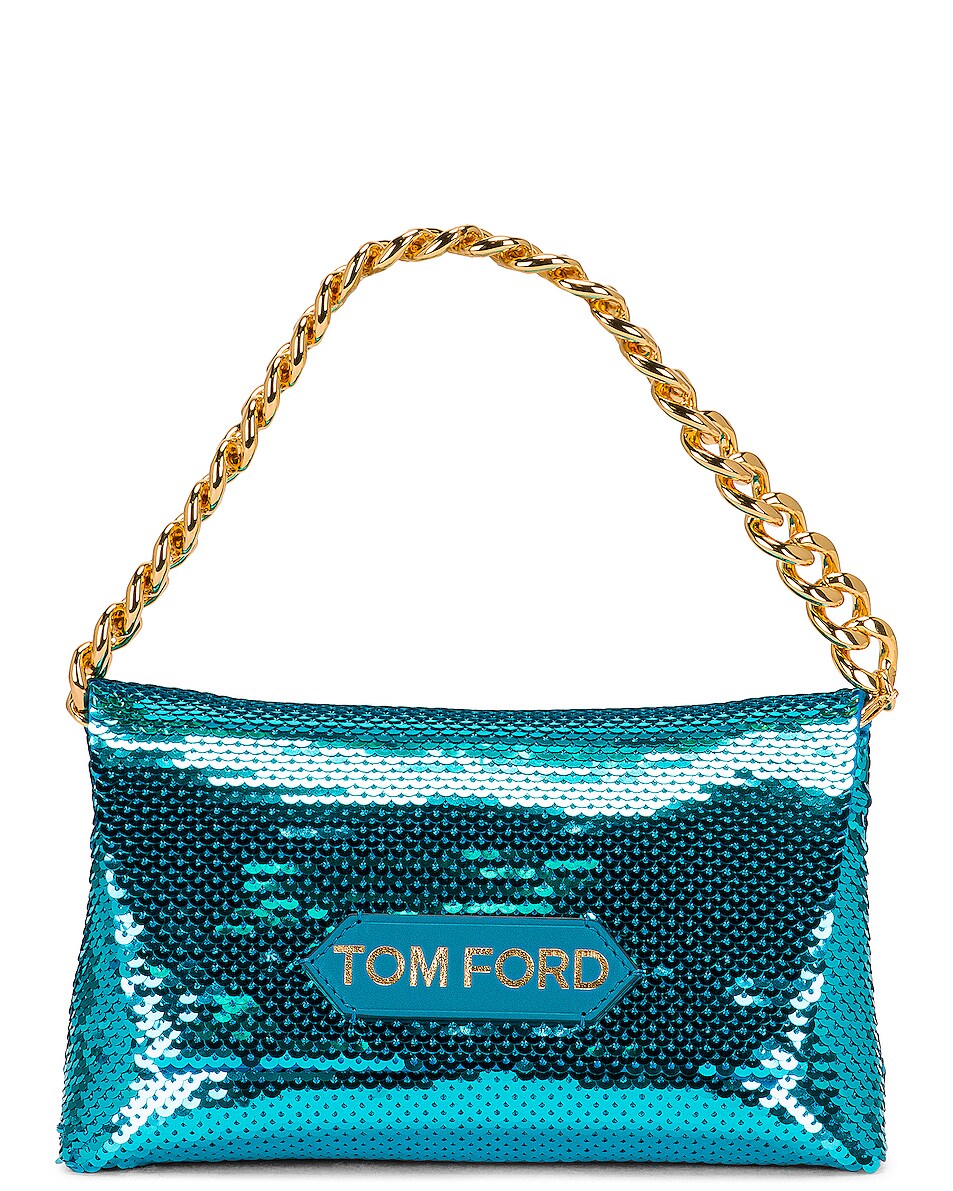 Image 1 of TOM FORD Sequin Mini Chain Bag in Turquoise