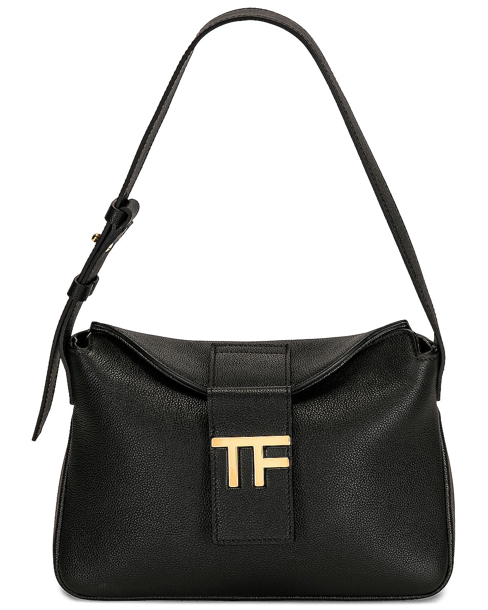 Image 1 of TOM FORD TF Grain Leather Mini Hobo Bag in Black