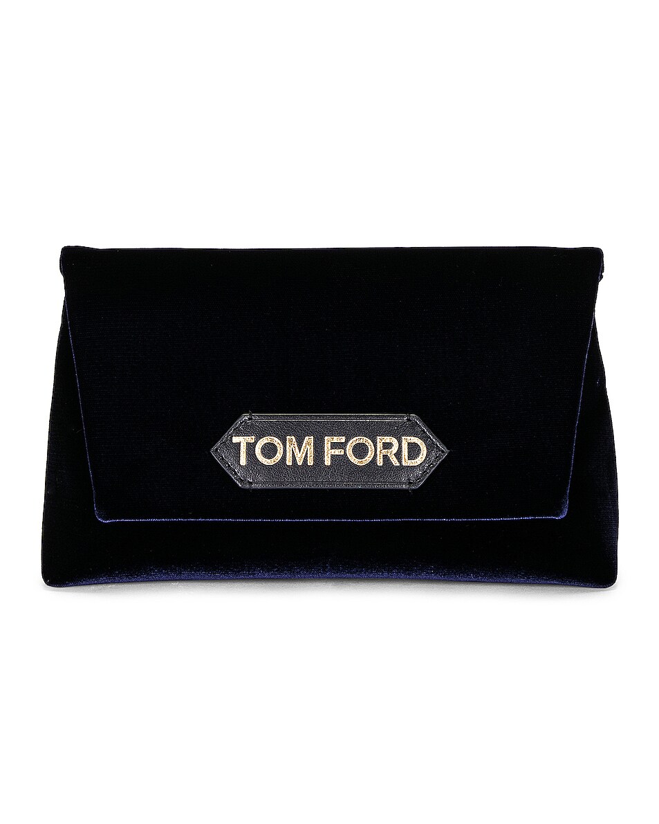 Image 1 of TOM FORD Label Velvet Mini Chain Bag in Ink