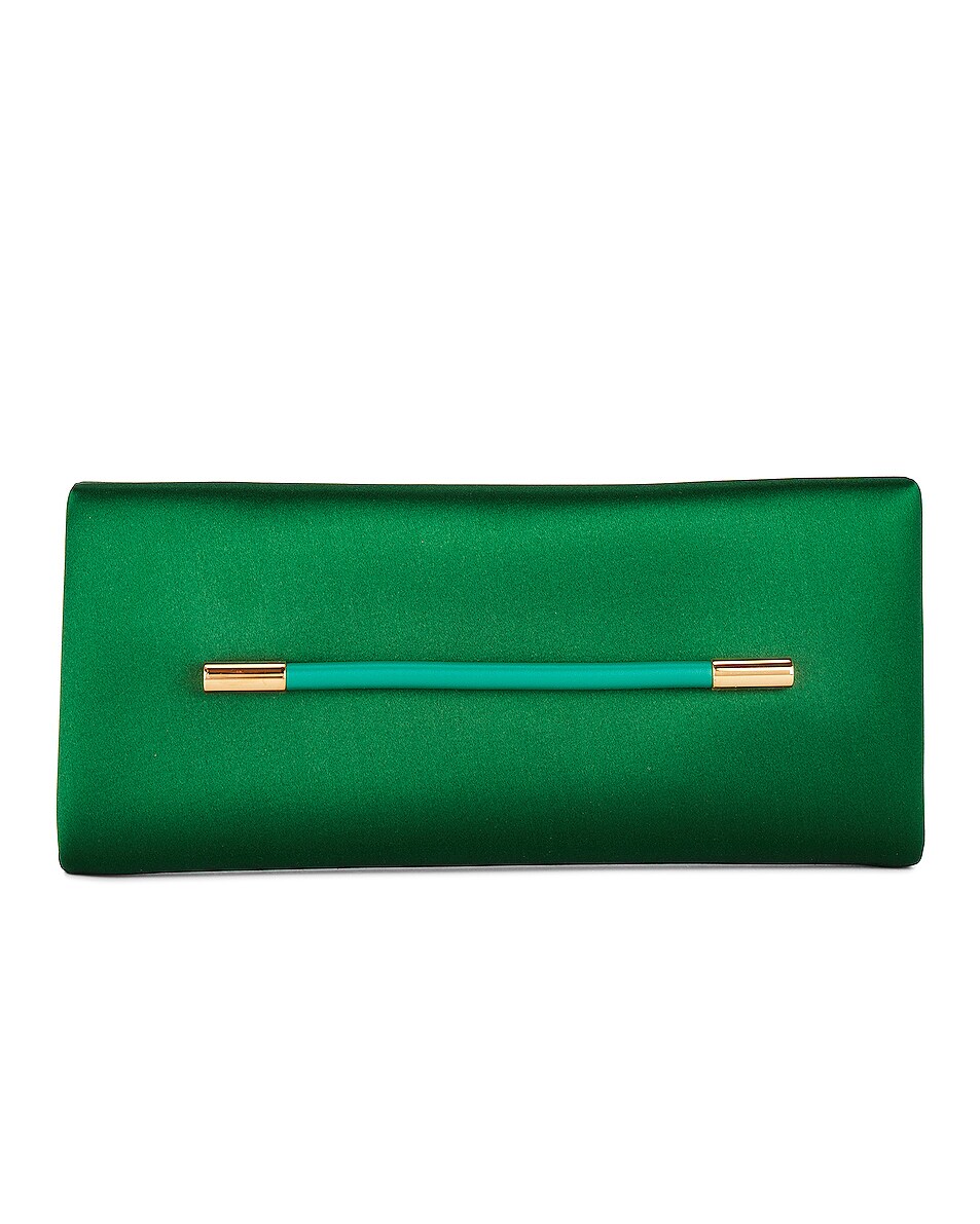 Image 1 of TOM FORD Ava Satin Clutch in Mint