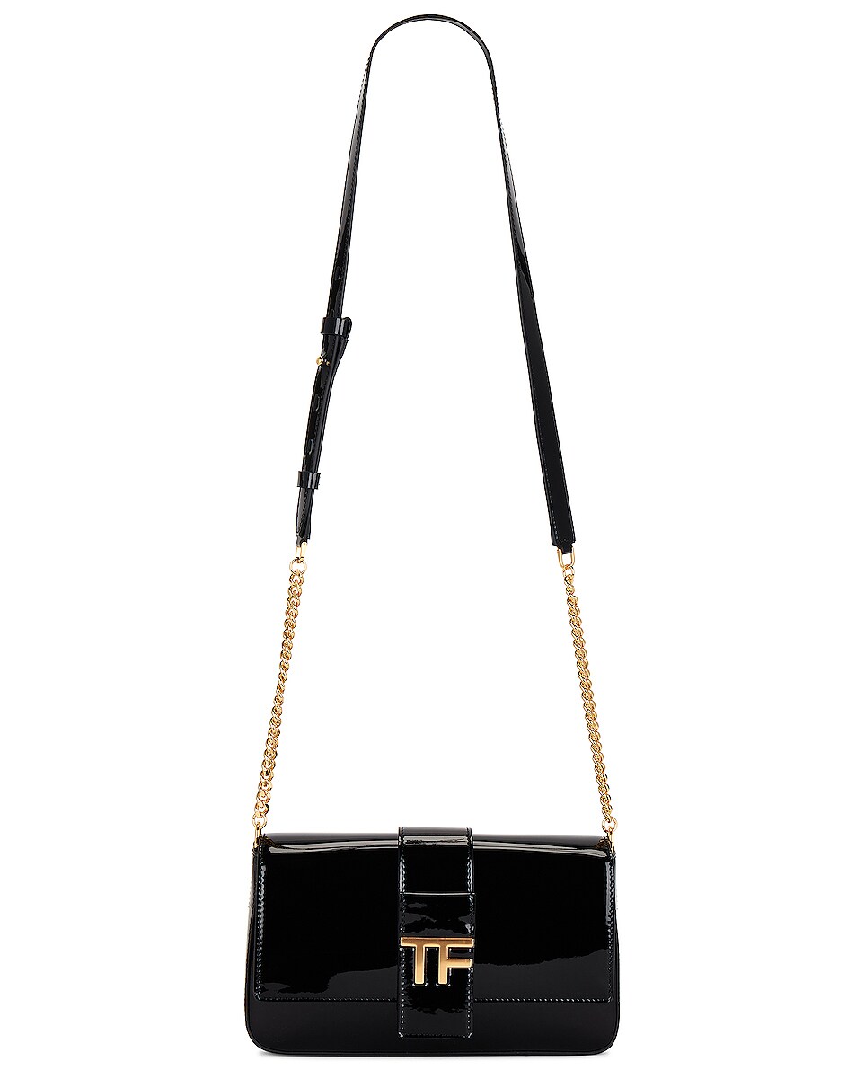 Image 1 of TOM FORD TF Patent Chain Shoulder Bag in Black