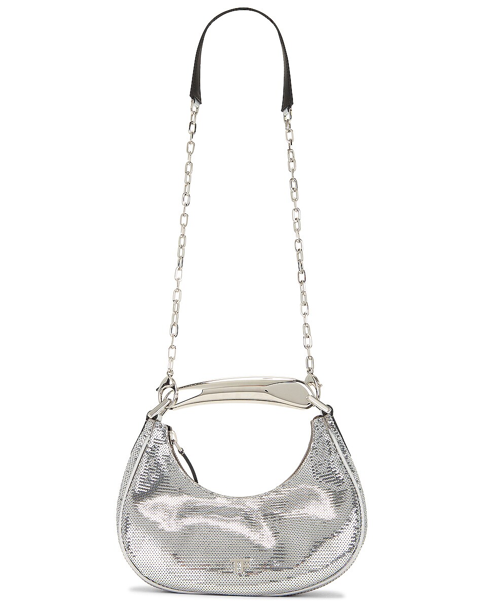 Image 1 of TOM FORD Sequined Bianca Mini Hobo Bag in Silver
