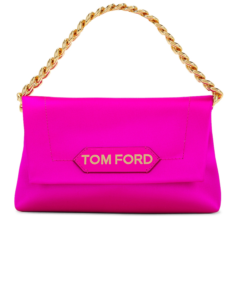 Image 1 of TOM FORD Satin Label Mini Chain Bag in Hot Pink
