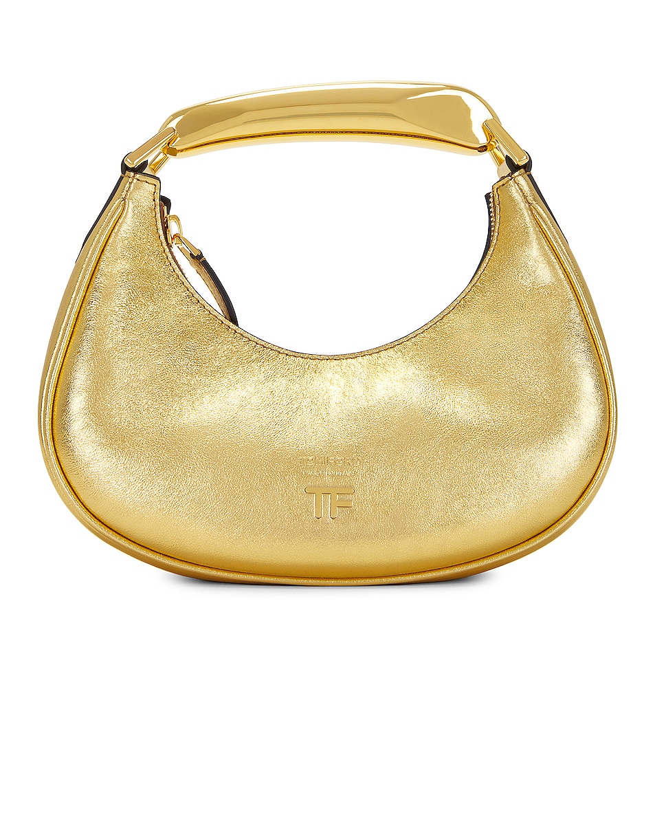 Image 1 of TOM FORD Laminated Bianca Mini Hobo Bag in Gold