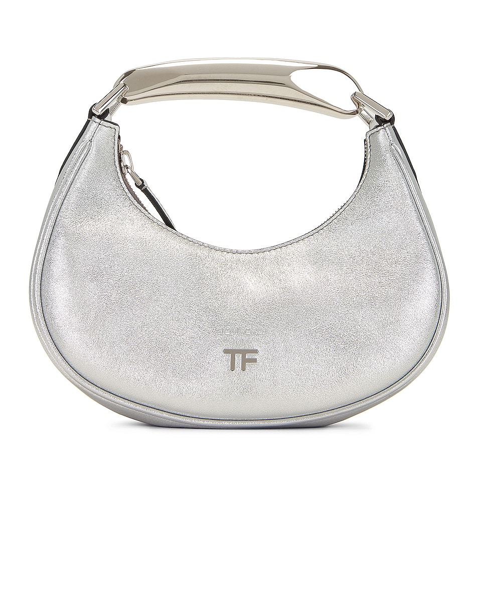 Image 1 of TOM FORD Laminated Bianca Mini Hobo Bag in Silver