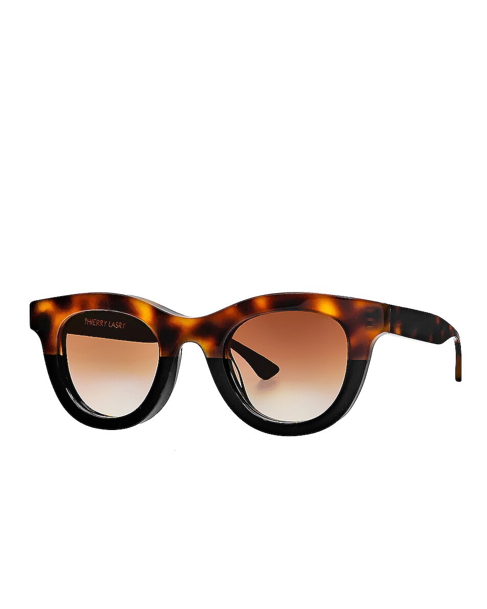 Image 1 of Thierry Lasry Consistency Sunglasses in Black & Havana Tortoise Shell
