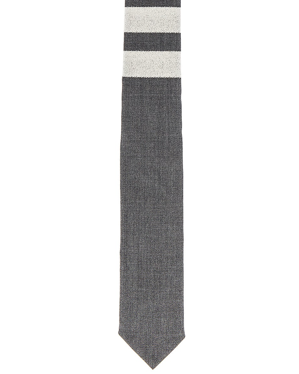 Shop Thom Browne Classic 4 Bar Tie In Medium Grey