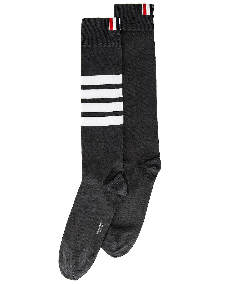 Image 1 of Thom Browne Over the Calf Socks in Dark Grey