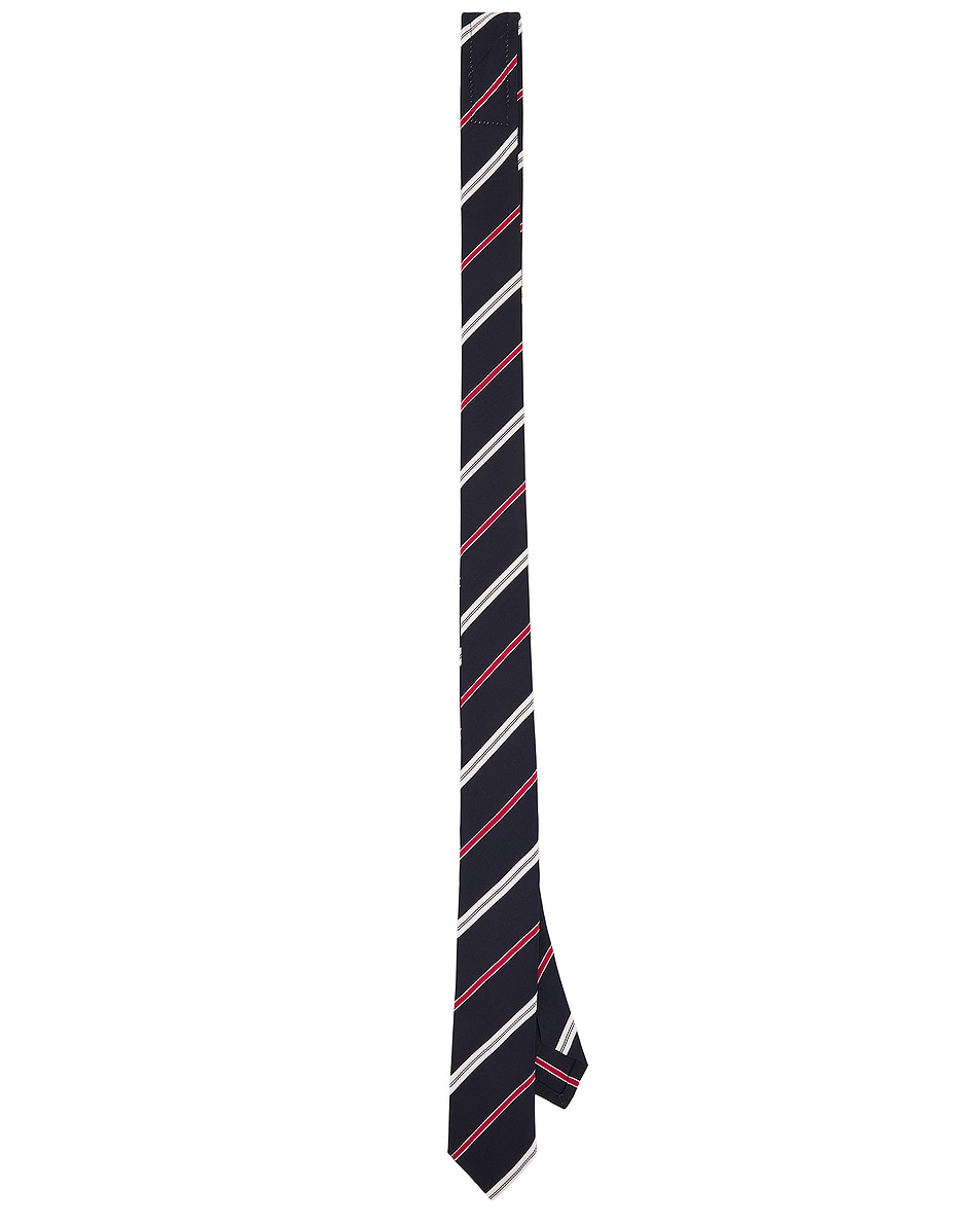 Image 1 of Thom Browne Classic Stripe Tie in Navy