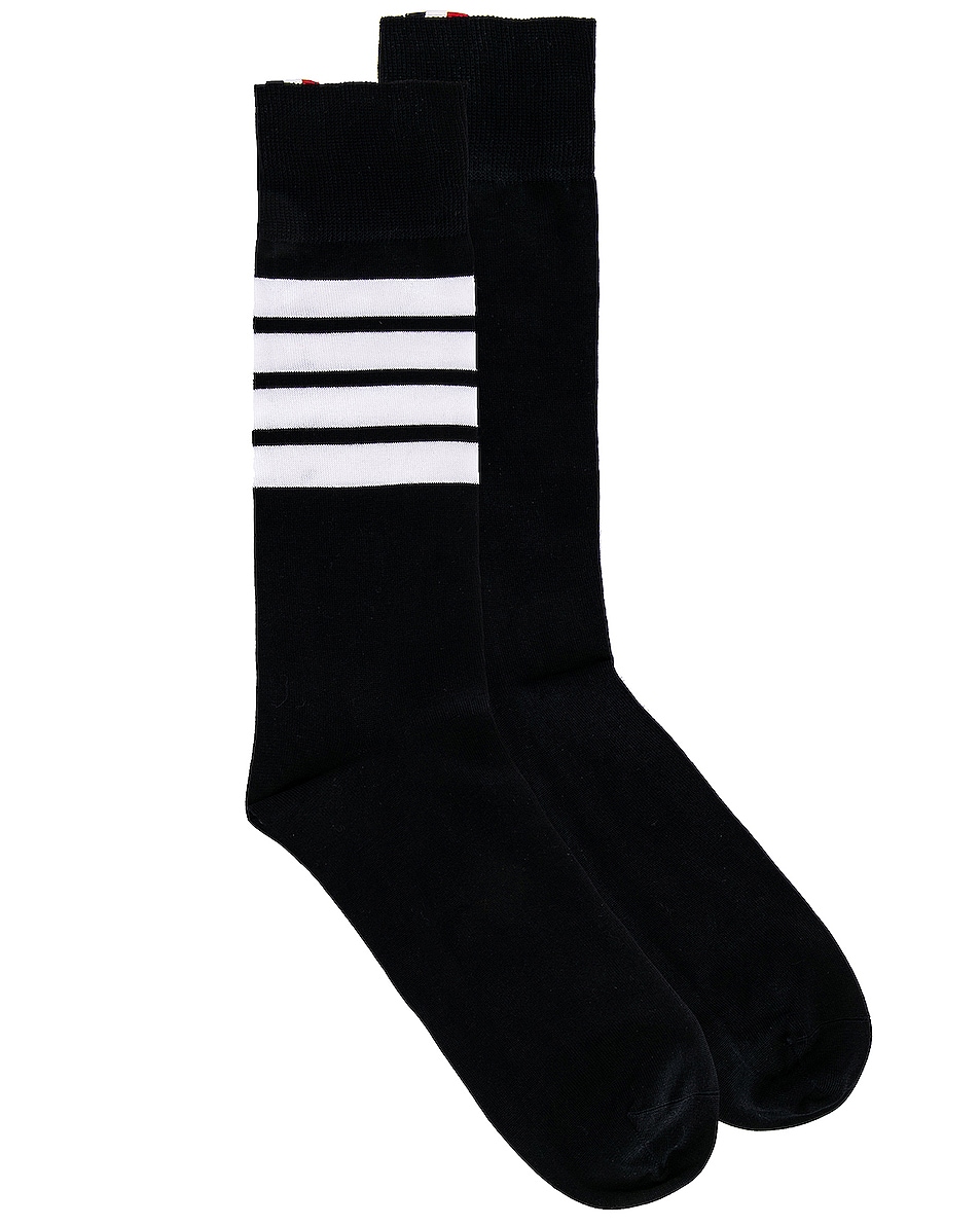 Image 1 of Thom Browne Mid Calf Socks in Navy