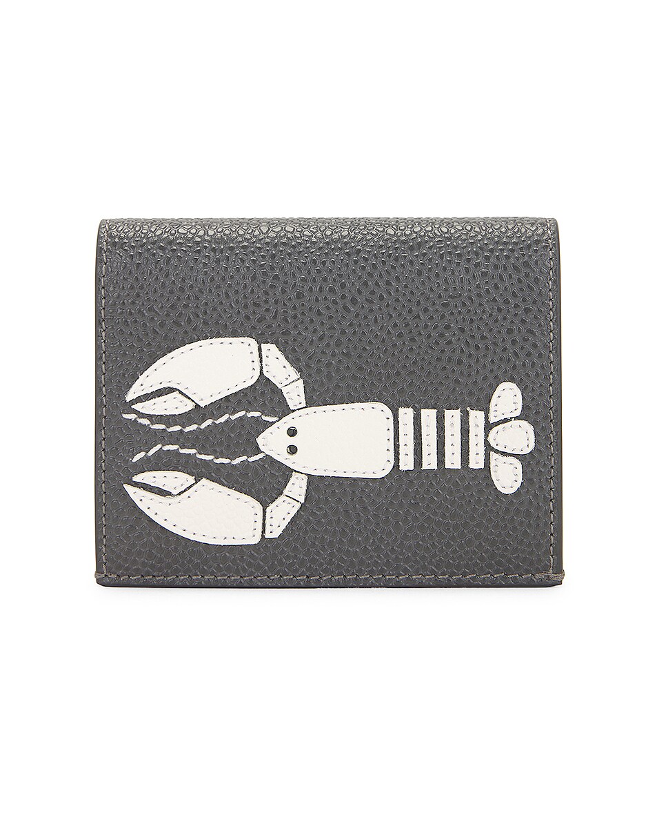Image 1 of Thom Browne Lobster Icon Double Card Holder in Dark Grey