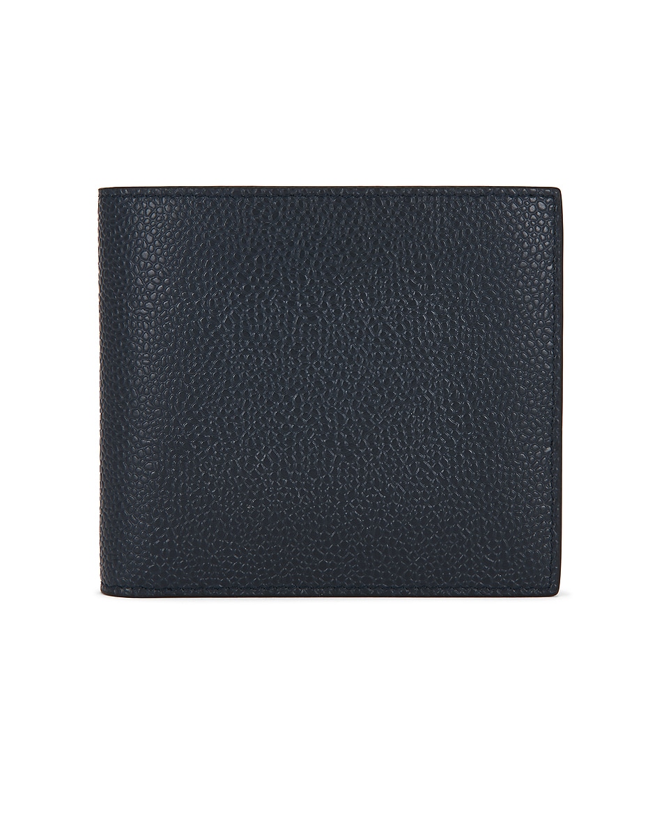 Image 1 of Thom Browne Billfold Pebble Grain Leather Wallet in Navy