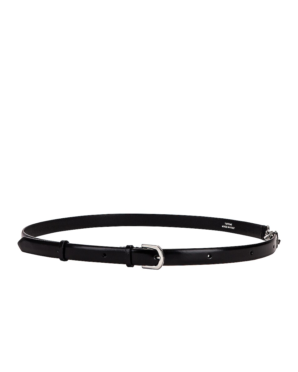 Image 1 of Toteme Double Clasp Leather Belt in Black