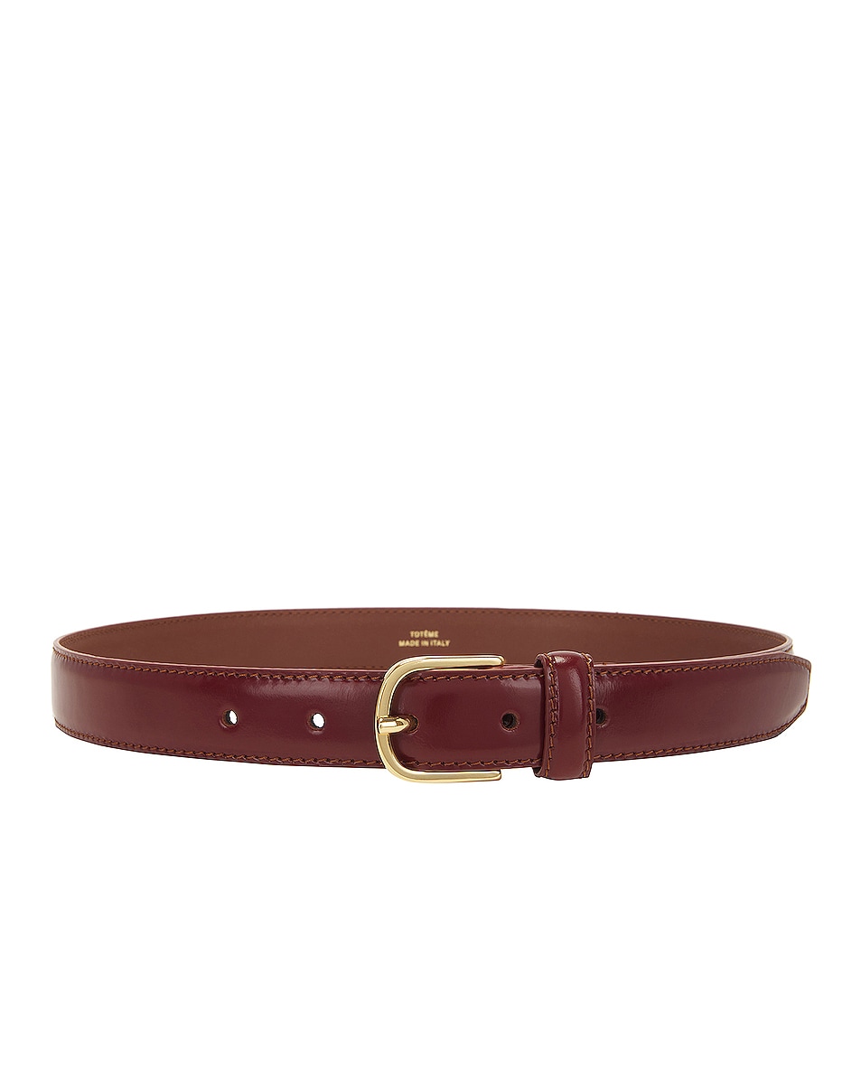 Image 1 of Toteme Slim Trouser Leather Belt in Cognac