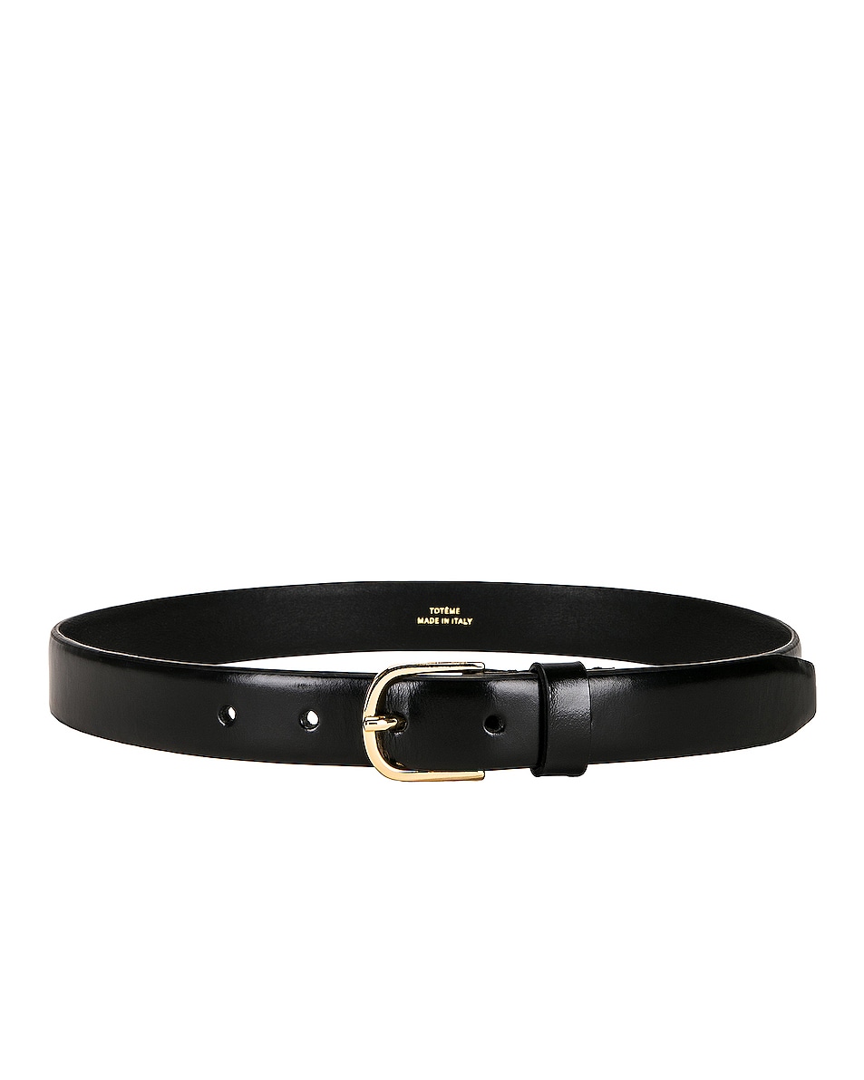 Image 1 of Toteme Slim Trouser Leather Belt in Black