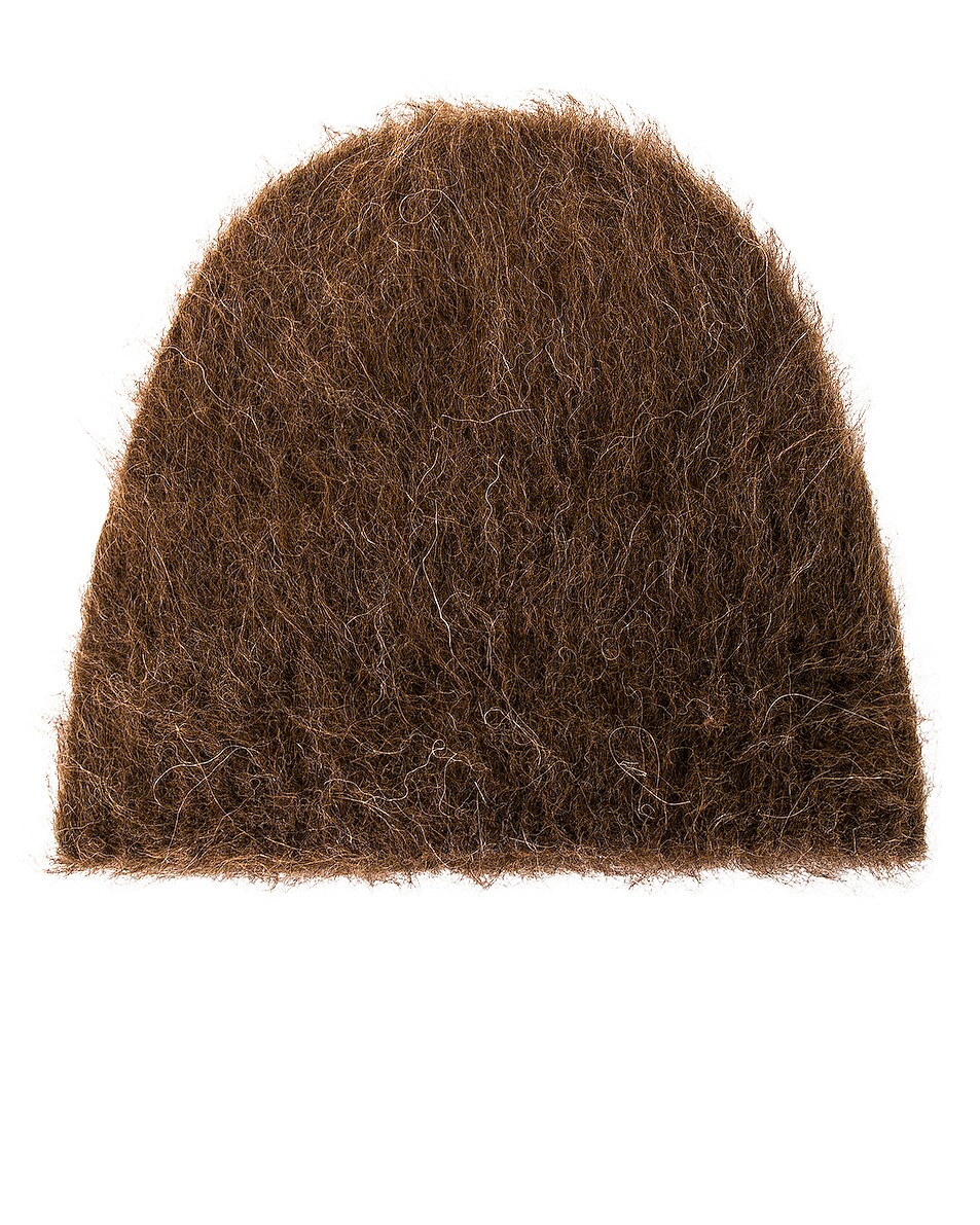 Image 1 of Toteme Alpaca Knit Beanie in Saddle Brown