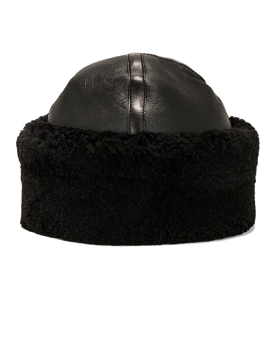 Image 1 of Toteme Shearling Winter Hat in Black