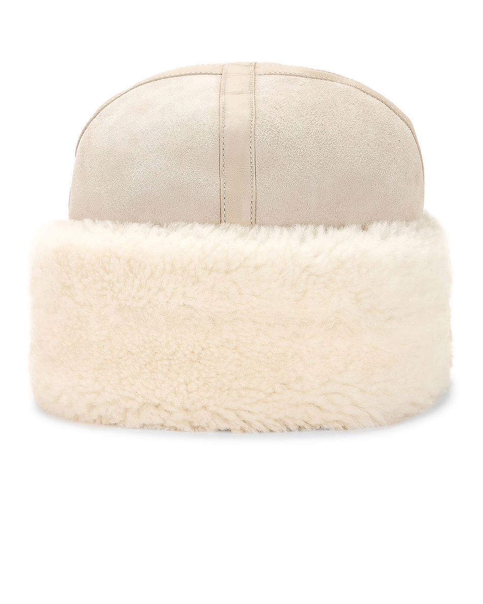 Image 1 of Toteme Shearling Winter Hat in Macadamia