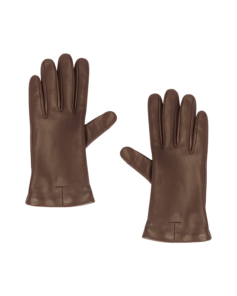 Image 1 of Toteme Leather Gloves in Brown