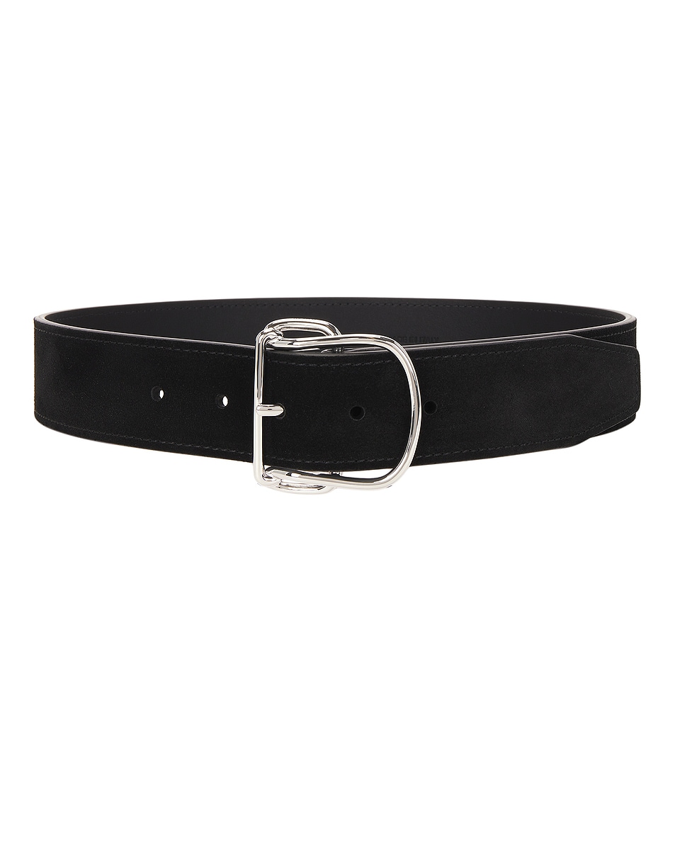 Image 1 of Toteme Swirl Suede Belt in Black