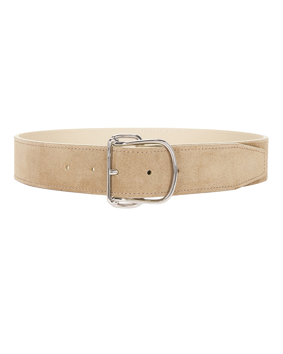 Image 1 of Toteme Swirl Suede Belt in Desert