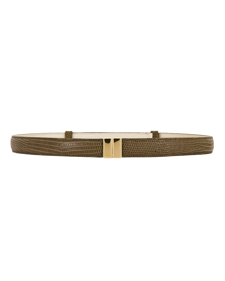 Image 1 of Toteme Slide Clasp Lizard Embossed Belt in Dark Olive