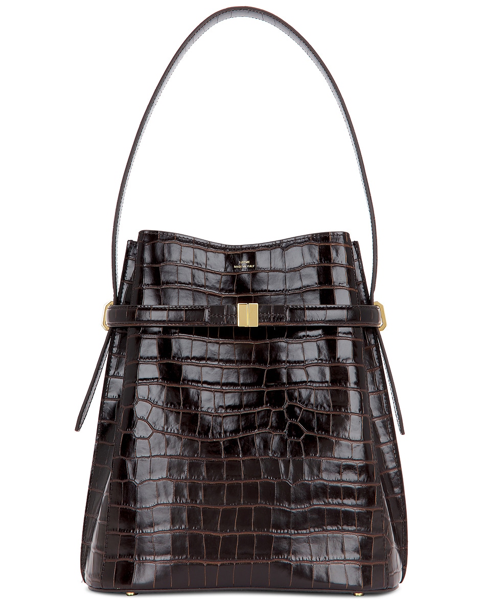 Image 1 of Toteme Belted Bucket Bag in Dark Brown