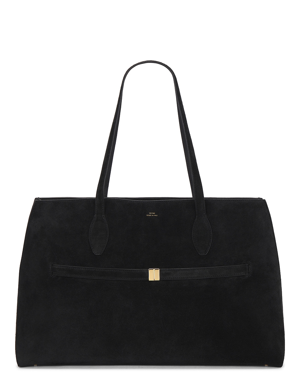 Image 1 of Toteme Suede Lounge Tote Bag in Black