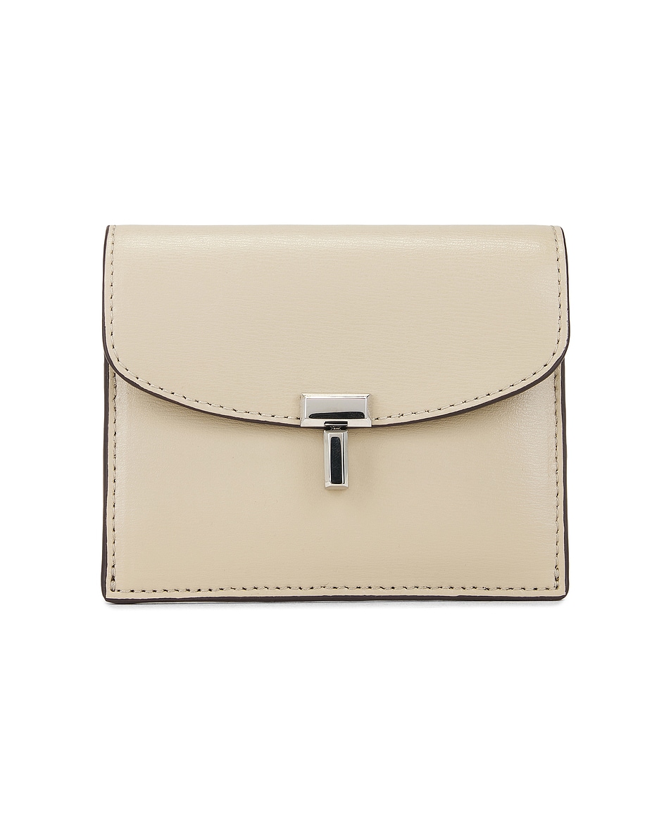 Image 1 of Toteme T-Lock Leather Cardholder in Fawn