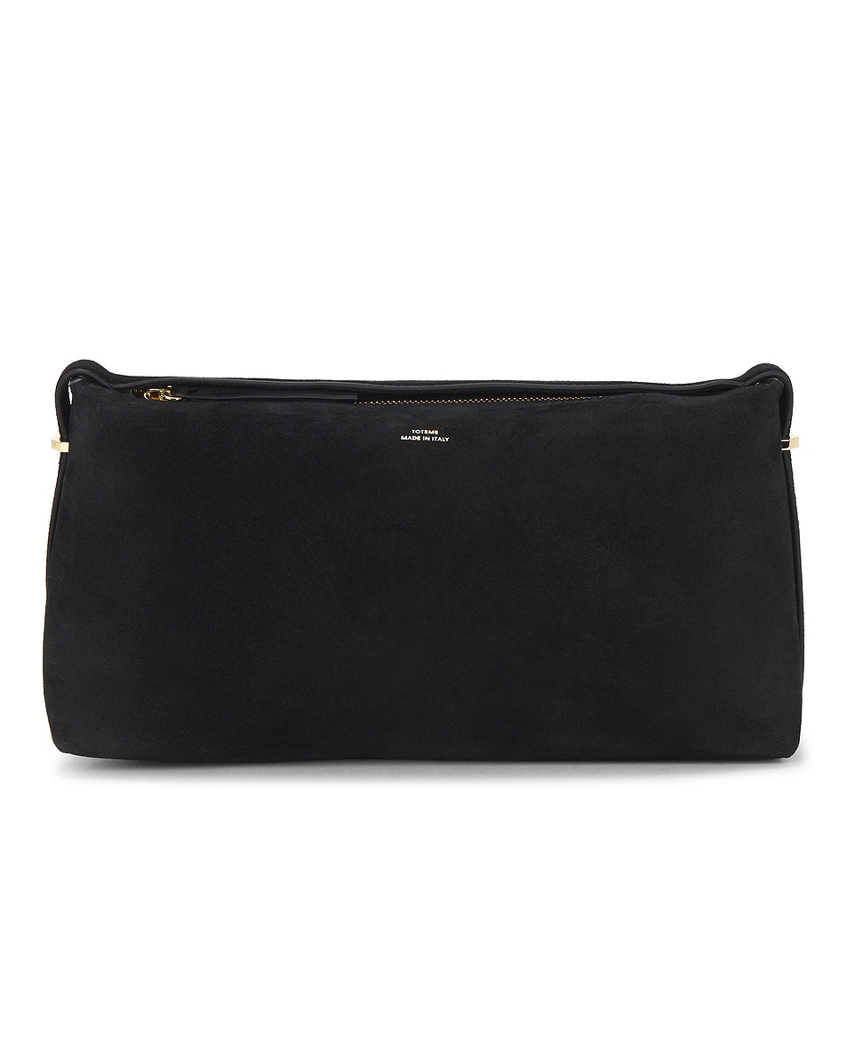 Image 1 of Toteme Suede Scoop Clutch in Black