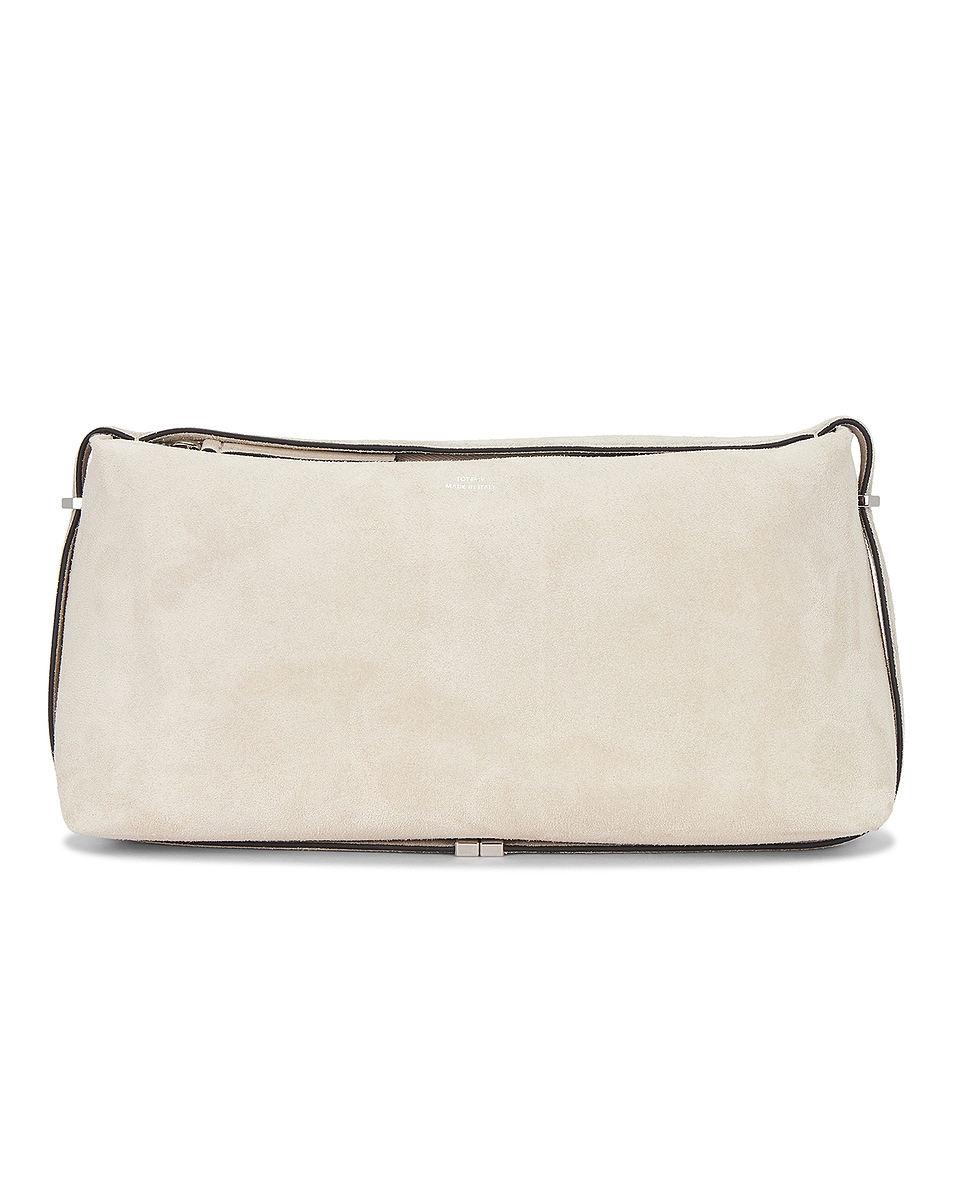 Image 1 of Toteme Suede Scoop Clutch in Pearl