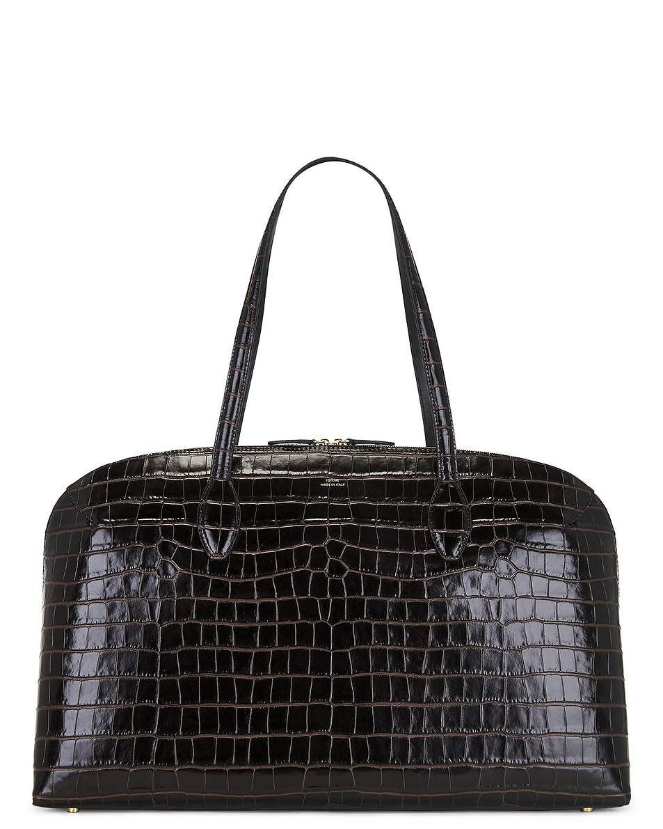 Image 1 of Toteme Day Tote Bag in Dark Chocolate