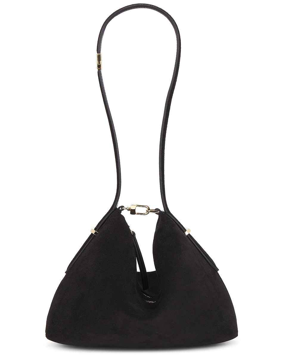 Image 1 of Toteme Suede Scoop Wristlet Bag in Black