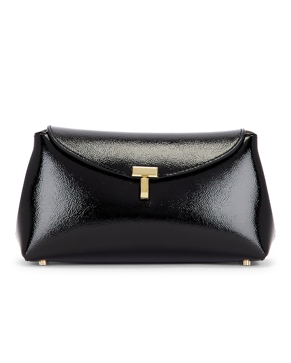 Image 1 of Toteme Mini T-Lock Naplack Clutch in Black