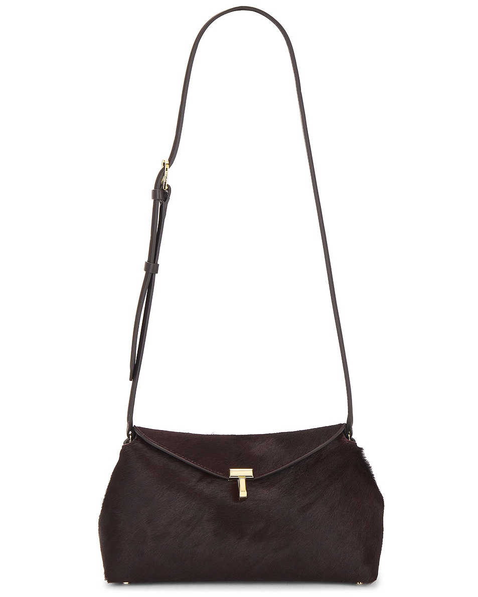 Image 1 of Toteme T-Lock Pony Hair Clutch in Wine