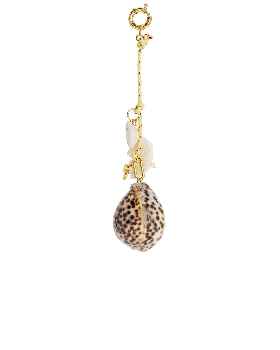Image 1 of Timeless Pearly Rope & Shells Rope Keychain in Yellow