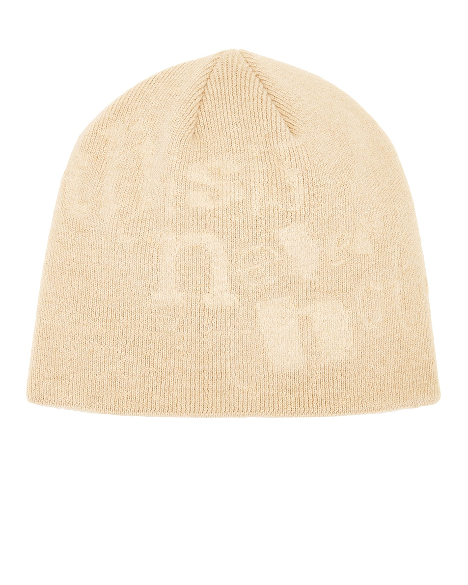 Image 1 of thisisneverthat Debossed No Cuff Beanie in Beige